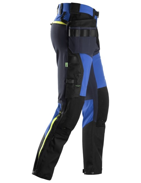 6940 Pantalones largos de trabajo elasticos FlexiWork Softshell Slim Fit bolsillos flotantes azul verdadero/ azul marino