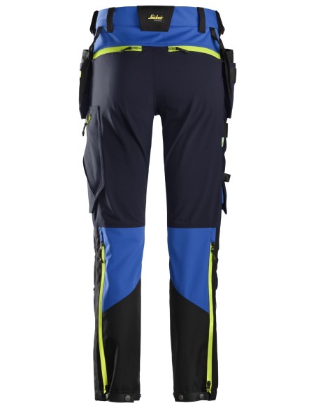 6940 Pantalones largos de trabajo elasticos FlexiWork Softshell Slim Fit bolsillos flotantes azul verdadero/ azul marino