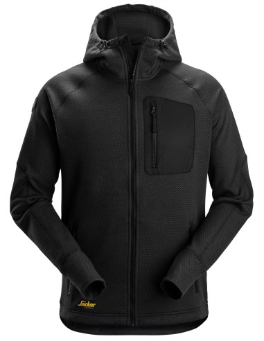 8041 Sudadera con capucha y forro polar Flexiwork negro