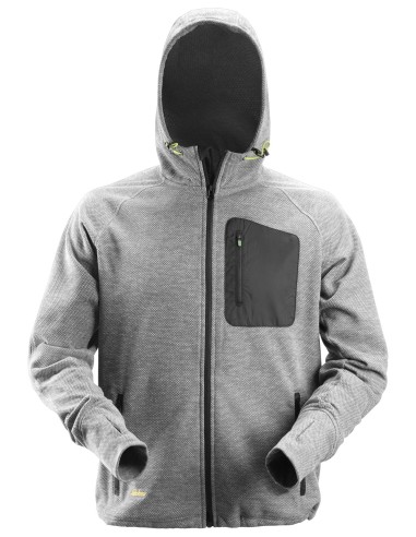 8041 Sudadera con capucha y forro polar Flexiwork gris-negro