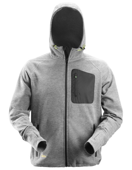 8041 Sudadera con capucha y forro polar Flexiwork gris-negro