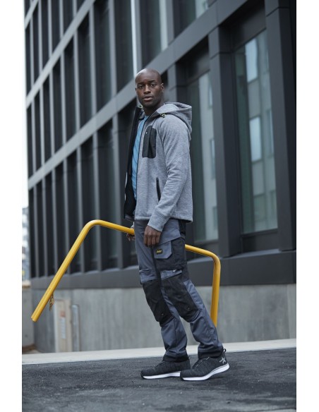 8041 Sudadera con capucha y forro polar Flexiwork gris-negro