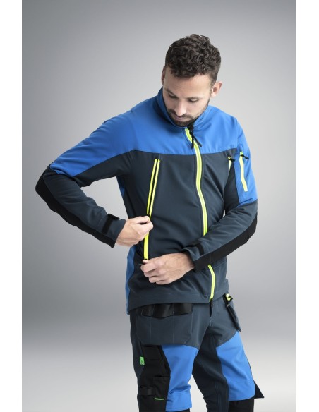 1940 Chaqueta SoftShell elastica FlexiWork Negro / Amarillo neon