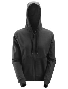 2806 Sudadera mujer con capucha y cremallera completa negra