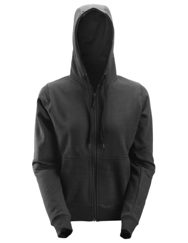 2806 Sudadera mujer con capucha y cremallera completa negra