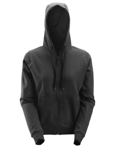 2806 Sudadera mujer con capucha y cremallera completa negra