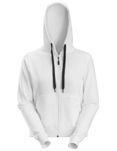 2806 Sudadera mujer con capucha y cremallera completa blanca