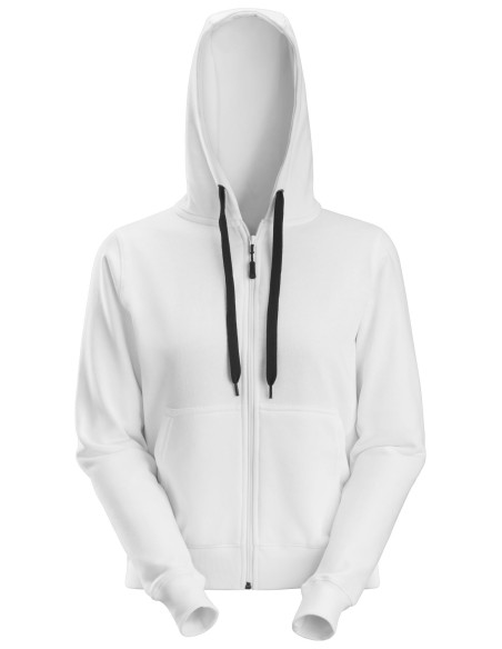 2806 Sudadera mujer con capucha y cremallera completa blanca