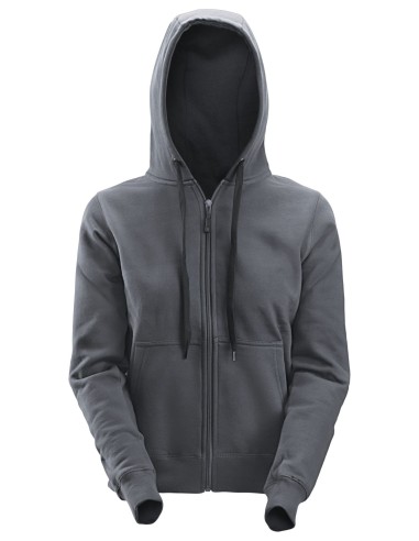 2806 Sudadera mujer con capucha y cremallera completa gris acero