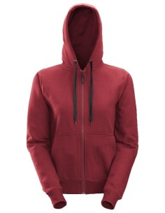 2806 Sudadera mujer con capucha y cremallera completa roja