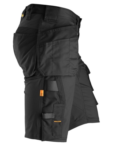 6141 Pantalones cortos de trabajo elasticos Slim Fit AllroundWork con bolsillos flotantes negro