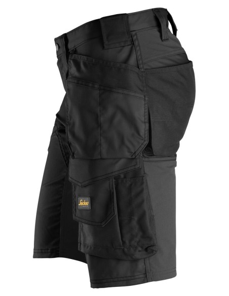 6141 Pantalones cortos de trabajo elasticos Slim Fit AllroundWork con bolsillos flotantes negro