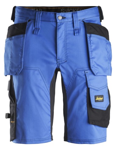 6141 Pantalones cortos de trabajo elasticos Slim Fit AllroundWork con bolsillos flotantes azul verdadero/ negro