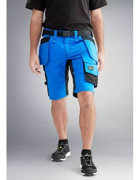 6141 Pantalones cortos de trabajo elasticos Slim Fit AllroundWork con bolsillos flotantes azul verdadero/ negro