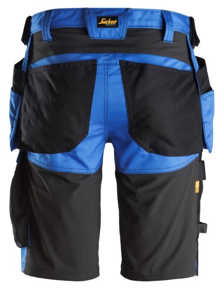 6141 Pantalones cortos de trabajo elasticos Slim Fit AllroundWork con bolsillos flotantes azul verdadero/ negro