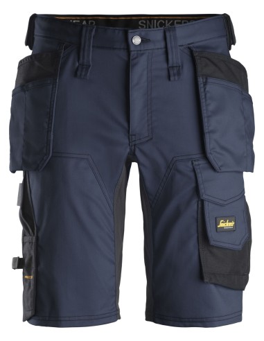 6141 Pantalones cortos de trabajo elasticos Slim Fit AllroundWork con bolsillos flotantes azul marino/ negro