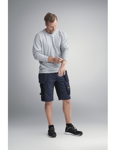 6141 Pantalones cortos de trabajo elasticos Slim Fit AllroundWork con bolsillos flotantes azul marino/ negro
