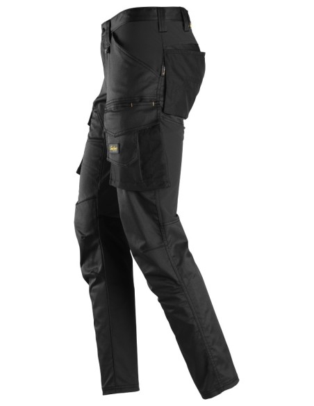 6803 Pantalones largos de trabajo elasticos AllroundWork sin bolsillos para las rodilleras color negro