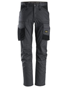 6803 Pantalones largos de trabajo elasticos AllroundWork sin bolsillos para las rodilleras color gris acero/ negro