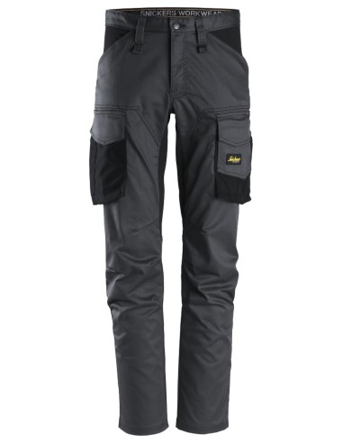 6803 Pantalones largos de trabajo elasticos AllroundWork sin bolsillos para las rodilleras color gris acero/ negro