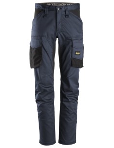 6803 Pantalones largos de trabajo elasticos AllroundWork sin bolsillos para las rodilleras color azul marino/ negro