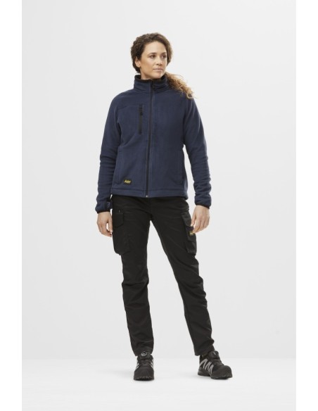 6703 Pantalones largos de trabajo elasticos para mujer sin bolsillos para rodilleras AllroundWork negro
