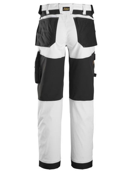 6351 Pantalones largos de trabajo elasticos ajuste holgado AllroundWork Loose Fit color blanco/ negro