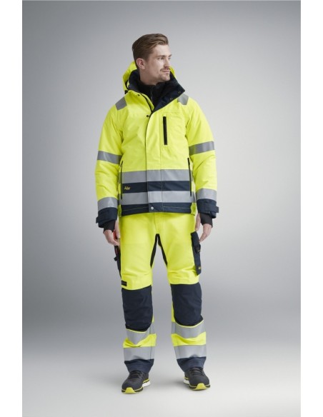 6331 Pantalones largos de trabajo de alta visibilidad clase 2 AllroundWork amarillo/ azul marino