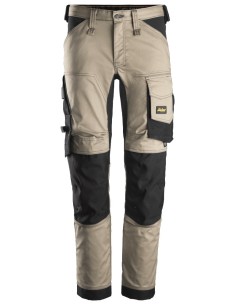 6341 Pantalones largos de trabajo elasticos AllroundWork Slim Fit color beige/ negro