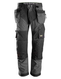6902 Pantalones largos de trabajo FlexiWork bolsillos flotantes gris acero/ negro