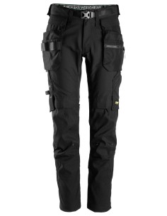 6972 Pantalones largos de trabajo FlexiWork con bolsillos flotantes desmontables negro