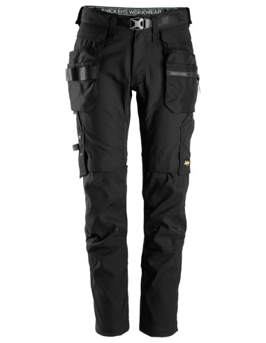 6972 Pantalones largos de trabajo FlexiWork con bolsillos flotantes desmontables negro