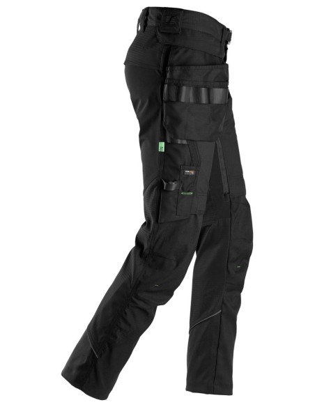 6972 Pantalones largos de trabajo FlexiWork con bolsillos flotantes desmontables negro