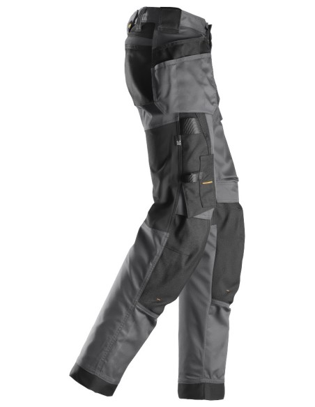 6247 Pantalones largos de trabajo elasticos para mujer con bolsillos flotantes AllroundWork gris acero-negro