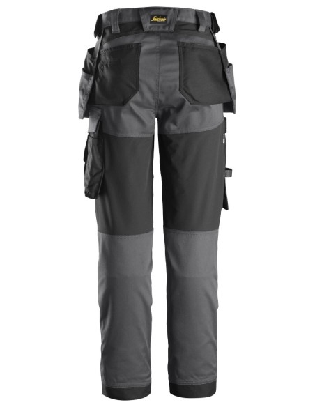 6247 Pantalones largos de trabajo elasticos para mujer con bolsillos flotantes AllroundWork gris acero-negro