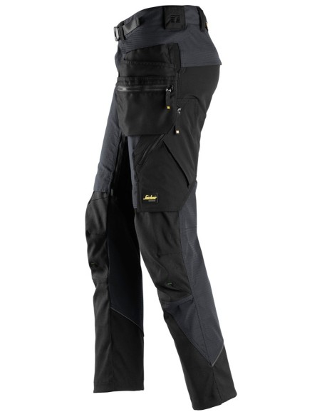6972 Pantalones largos de trabajo FlexiWork con bolsillos flotantes desmontables gris acero-negro
