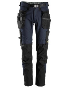 6972 Pantalones largos de trabajo FlexiWork con bolsillos flotantes desmontables azul marino-negro