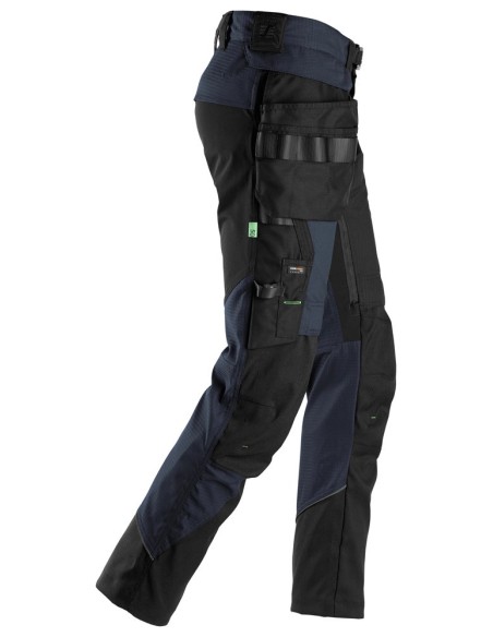 6972 Pantalones largos de trabajo FlexiWork con bolsillos flotantes desmontables azul marino-negro