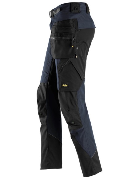 6972 Pantalones largos de trabajo FlexiWork con bolsillos flotantes desmontables azul marino-negro