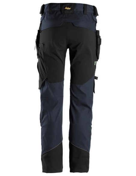6972 Pantalones largos de trabajo FlexiWork con bolsillos flotantes desmontables azul marino-negro