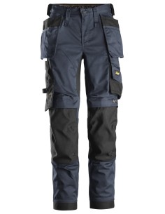 6247 Pantalones largos de trabajo elasticos para mujer con bolsillos flotantes AllroundWork azul marino-negro