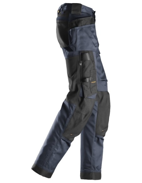 6247 Pantalones largos de trabajo elasticos para mujer con bolsillos flotantes AllroundWork azul marino-negro