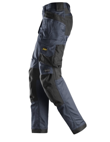 6247 Pantalones largos de trabajo elasticos para mujer con bolsillos flotantes AllroundWork azul marino-negro