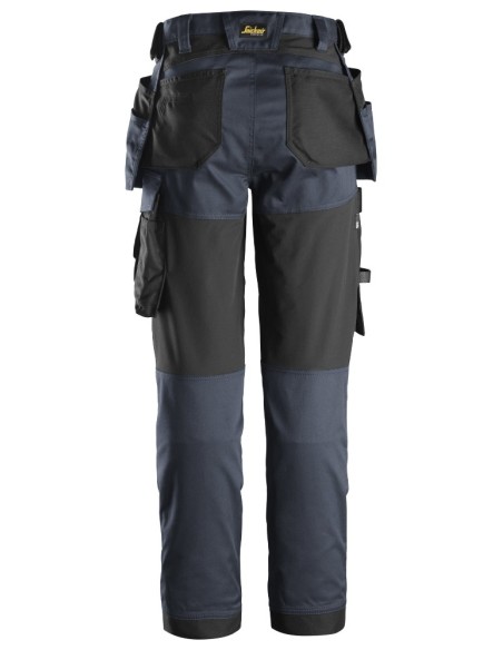 6247 Pantalones largos de trabajo elasticos para mujer con bolsillos flotantes AllroundWork azul marino-negro