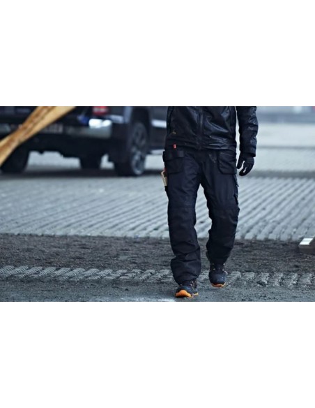 6580 Pantalones largos de trabajo FlexiWork negros con GORETEX 37.5 y bolsillos flotantes
