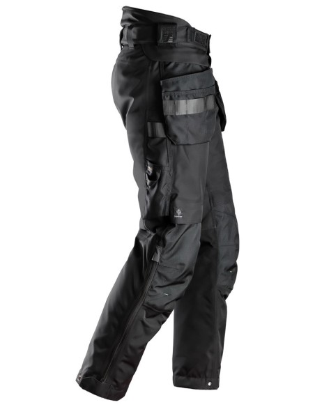 6580 Pantalones largos de trabajo FlexiWork negros con GORETEX 37.5 y bolsillos flotantes