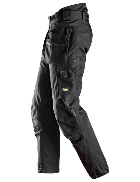 6580 Pantalones largos de trabajo FlexiWork negros con GORETEX 37.5 y bolsillos flotantes