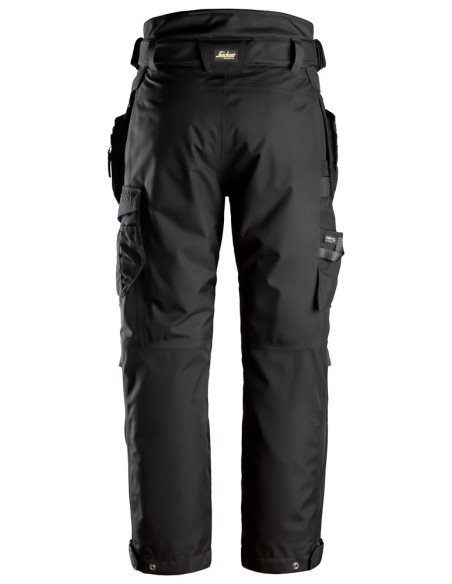 6580 Pantalones largos de trabajo FlexiWork negros con GORETEX 37.5 y bolsillos flotantes