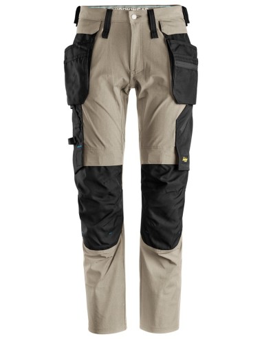 6208 Pantalones largos de trabajo con bolsillos flotantes desmontables LiteWork beige-negro