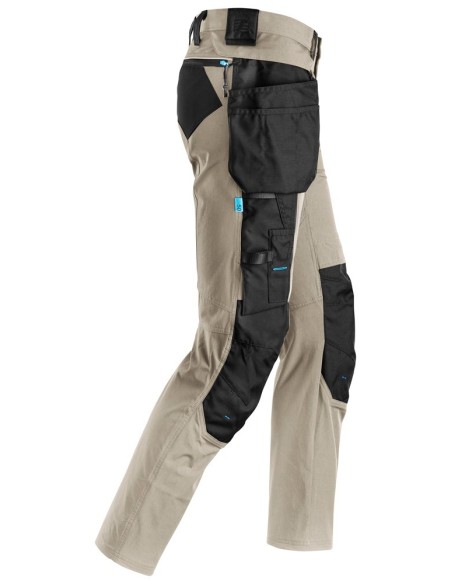 6208 Pantalones largos de trabajo con bolsillos flotantes desmontables LiteWork beige-negro